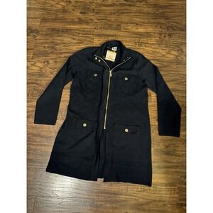 ANNE KLEIN ZIP FRONT SWEATER NWT Navy Sz: small